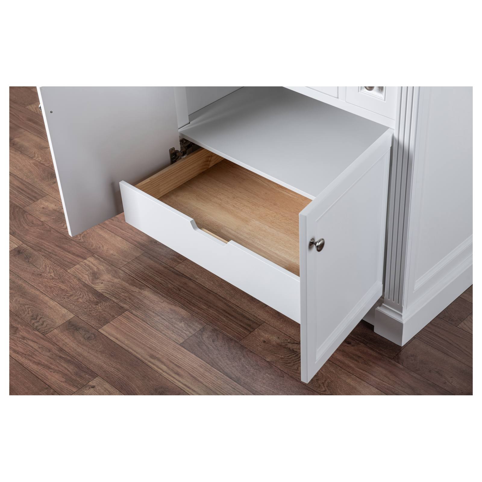 OC Classique 1000mm Marble Top Single White Freestanding Vanity