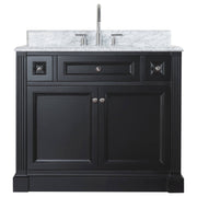 OC Classique 1000mm Marble Top Single Black Freestanding Vanity