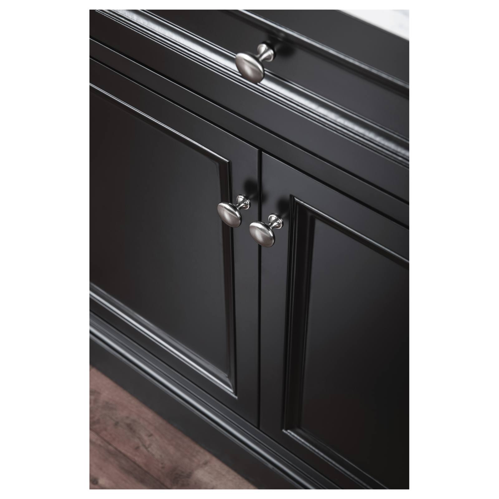 OC Classique 1000mm Marble Top Single Black Freestanding Vanity