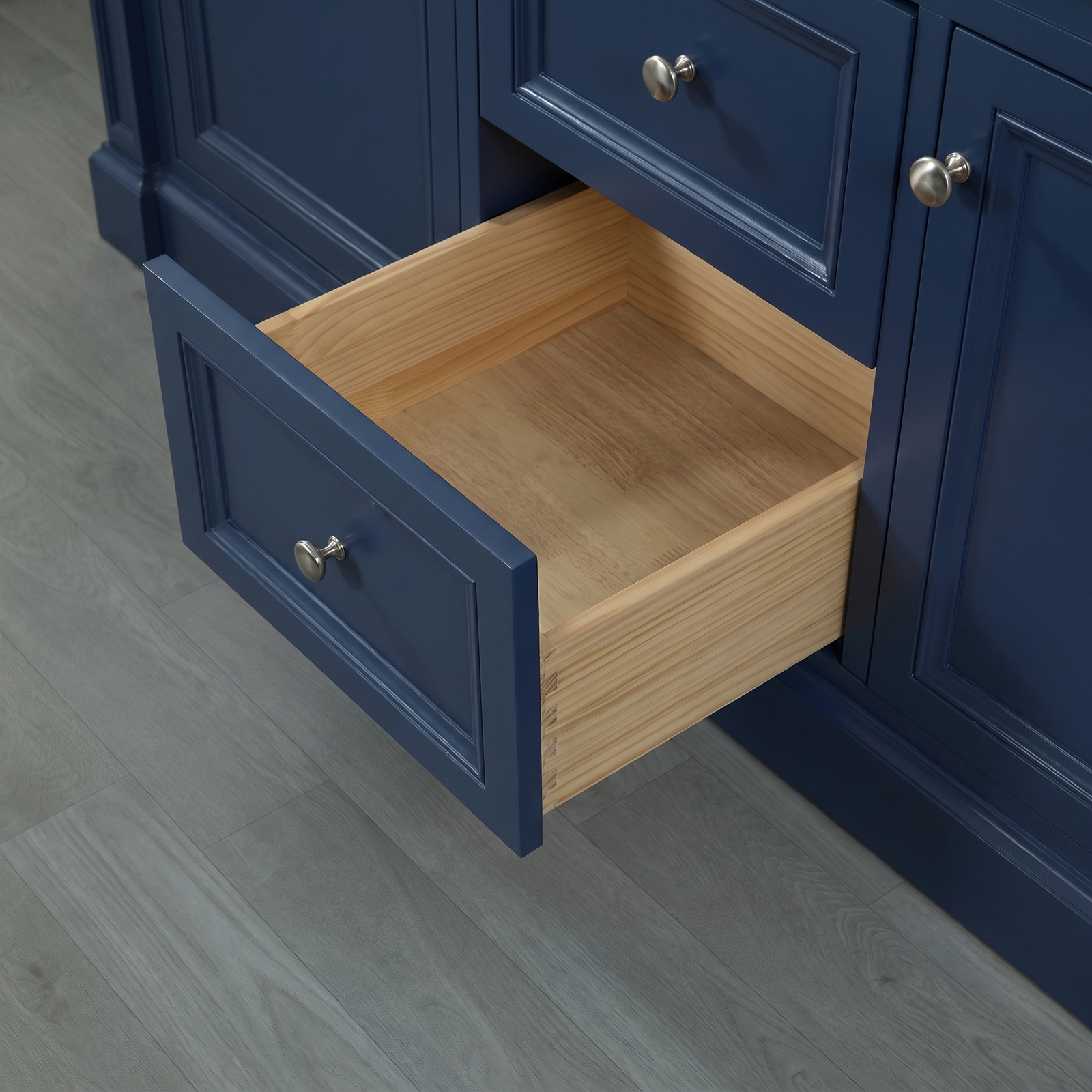 OC Classique 1500mm Marble Top Double Vanity, Navy Blue