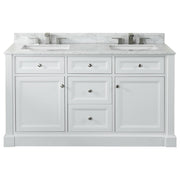 OC Classique 1500mm Marble Top Double White Freestanding Vanity