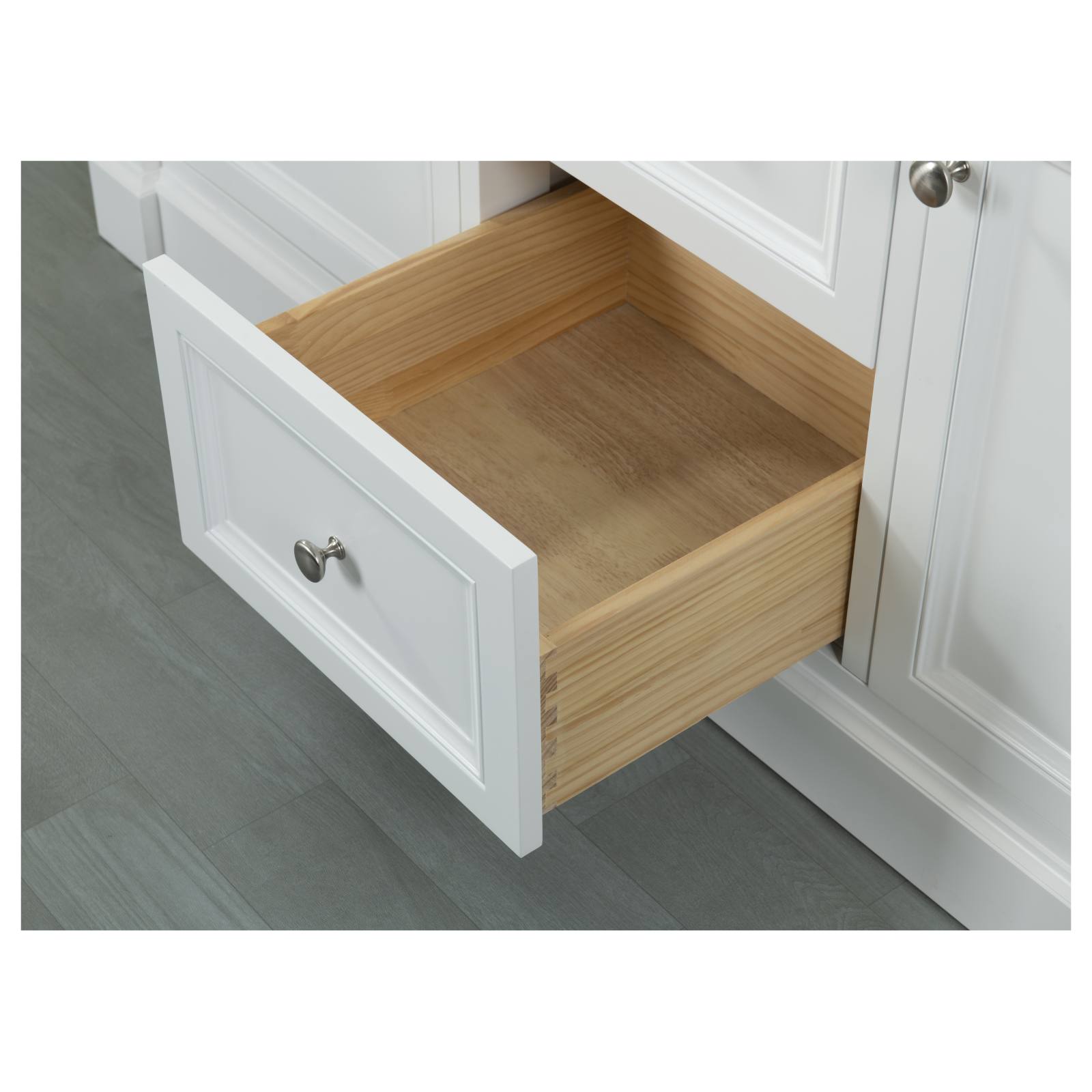 OC Classique 1500mm Marble Top Double White Freestanding Vanity