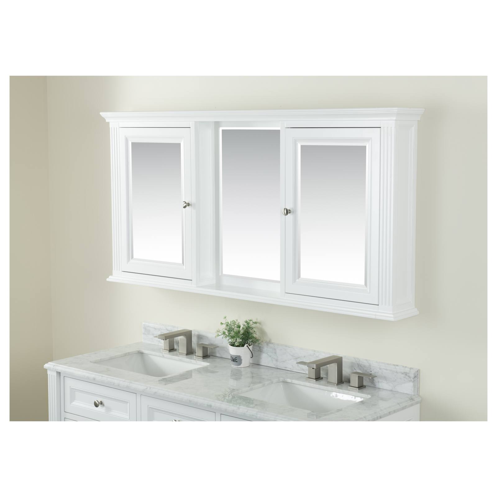 OC Classique 1500mm Marble Top Double White Freestanding Vanity