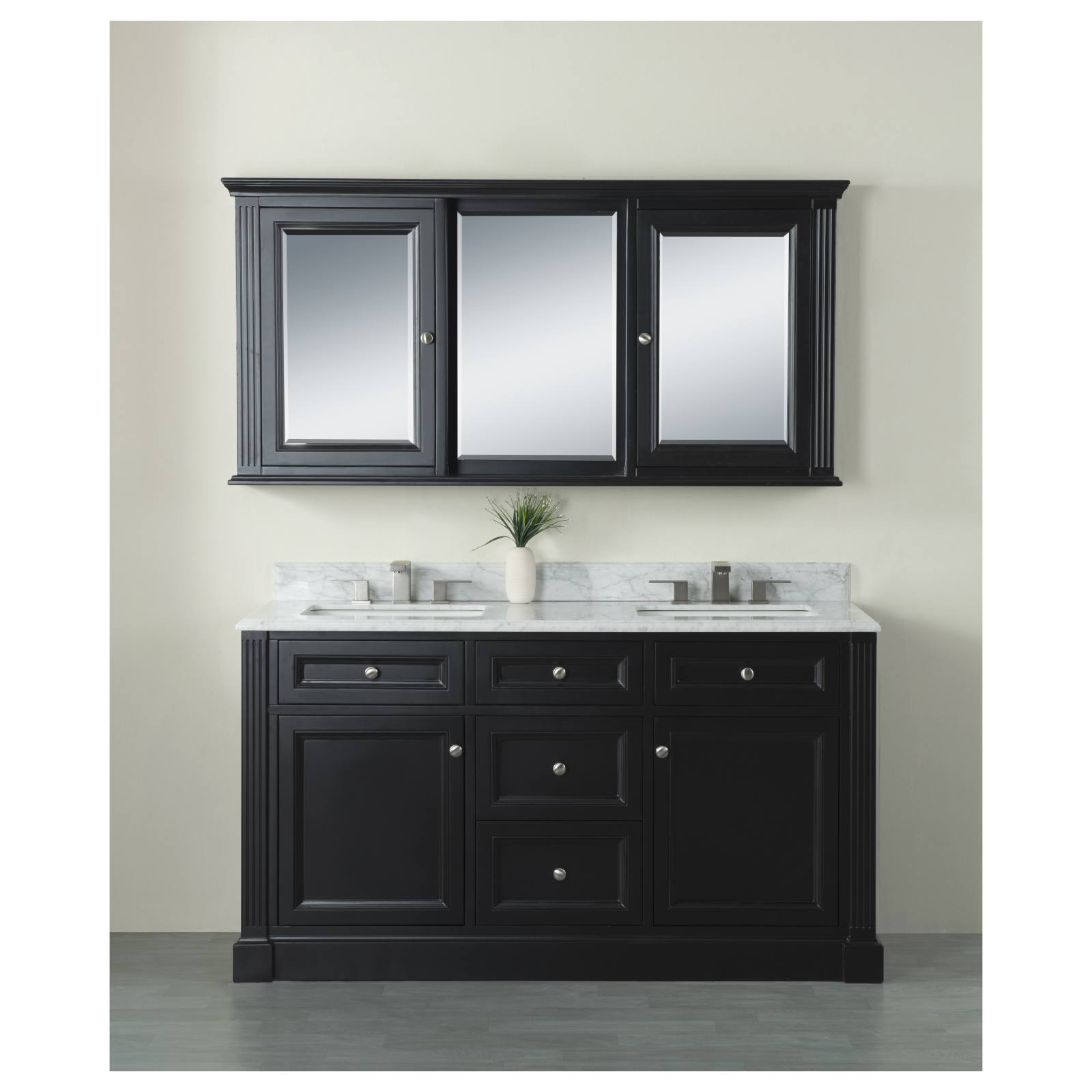 OC Classique 1500mm Black Mirror Cabinet
