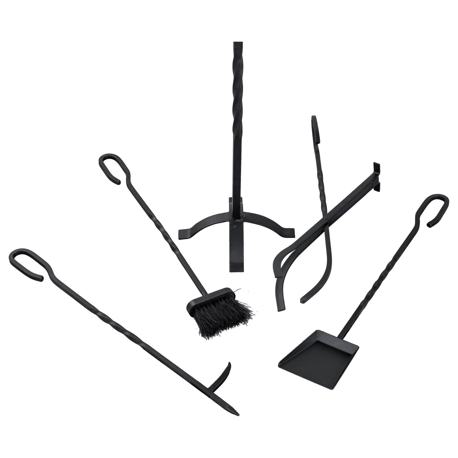 Fenley 5-Pce 21x81cm Fire Tools, Black