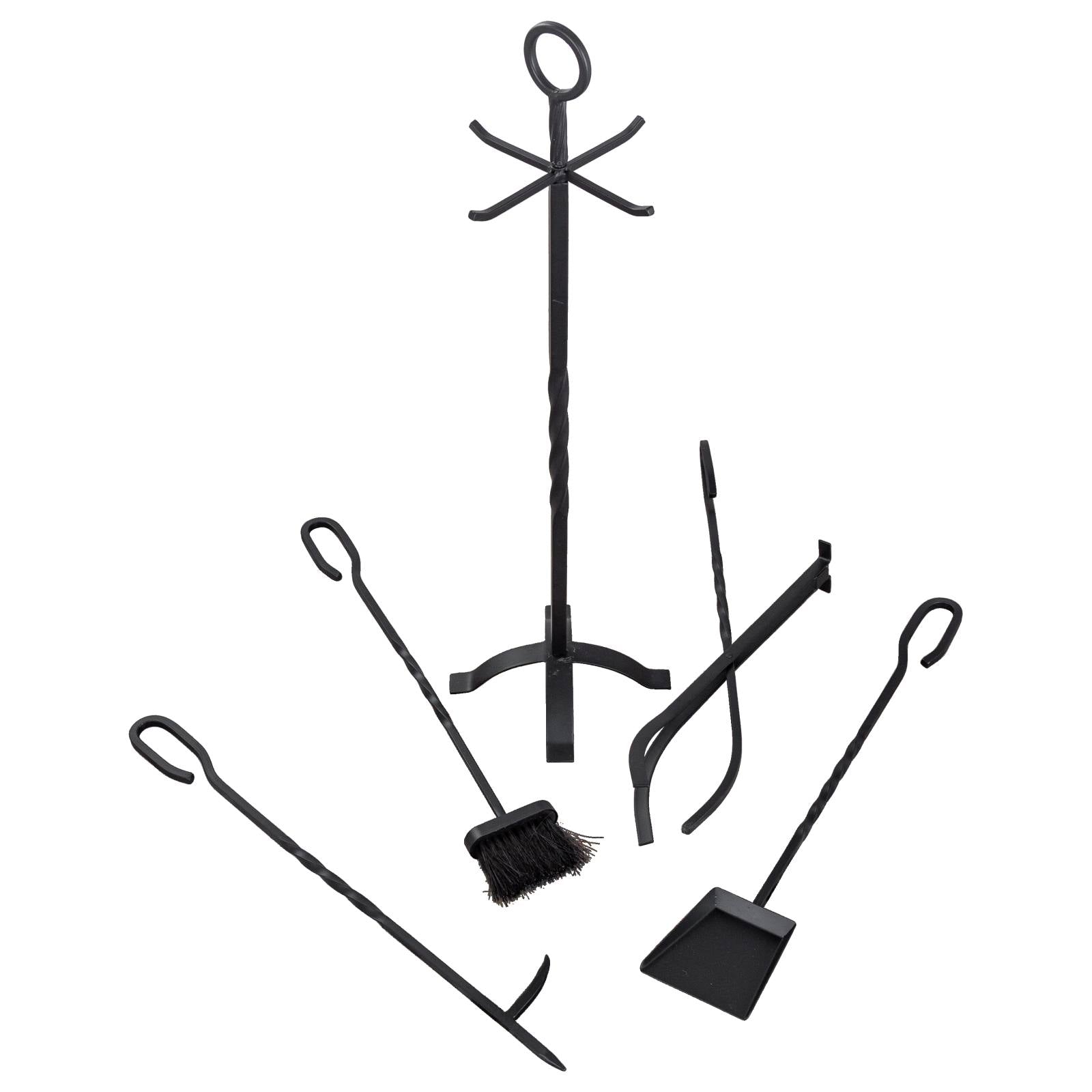 Fenley 5-Pce 21x81cm Fire Tools, Black