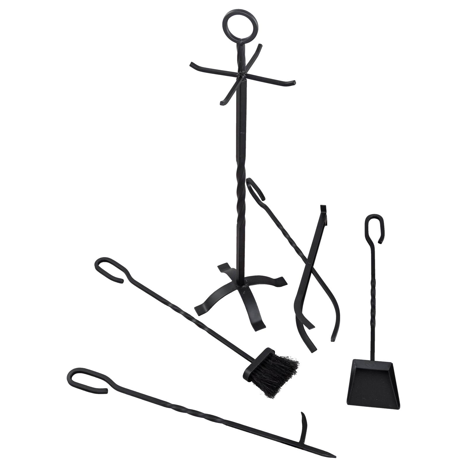 Fenley 5-Pce 21x81cm Fire Tools, Black