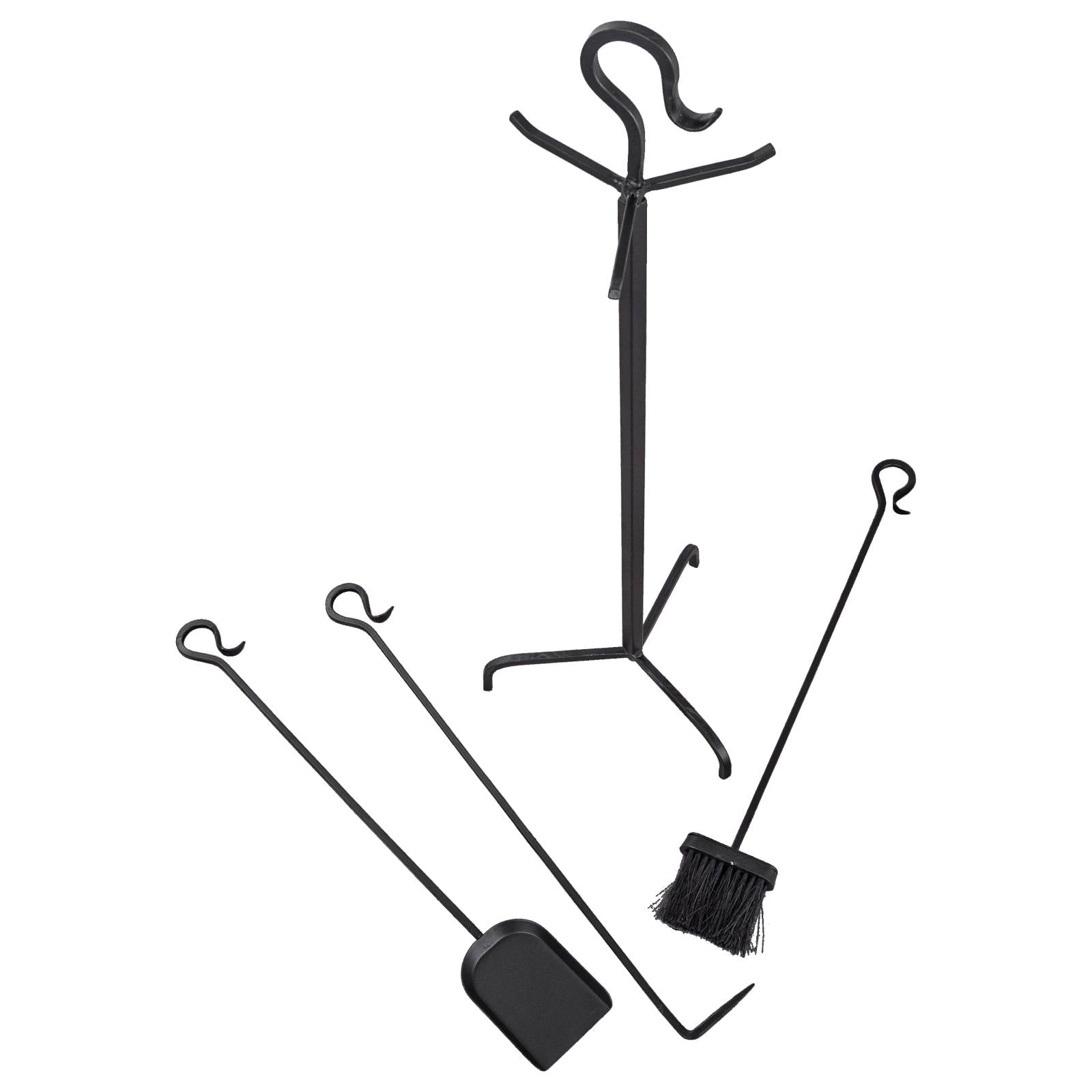 Emery 4-pce  27x83cm Fire Tools, Black