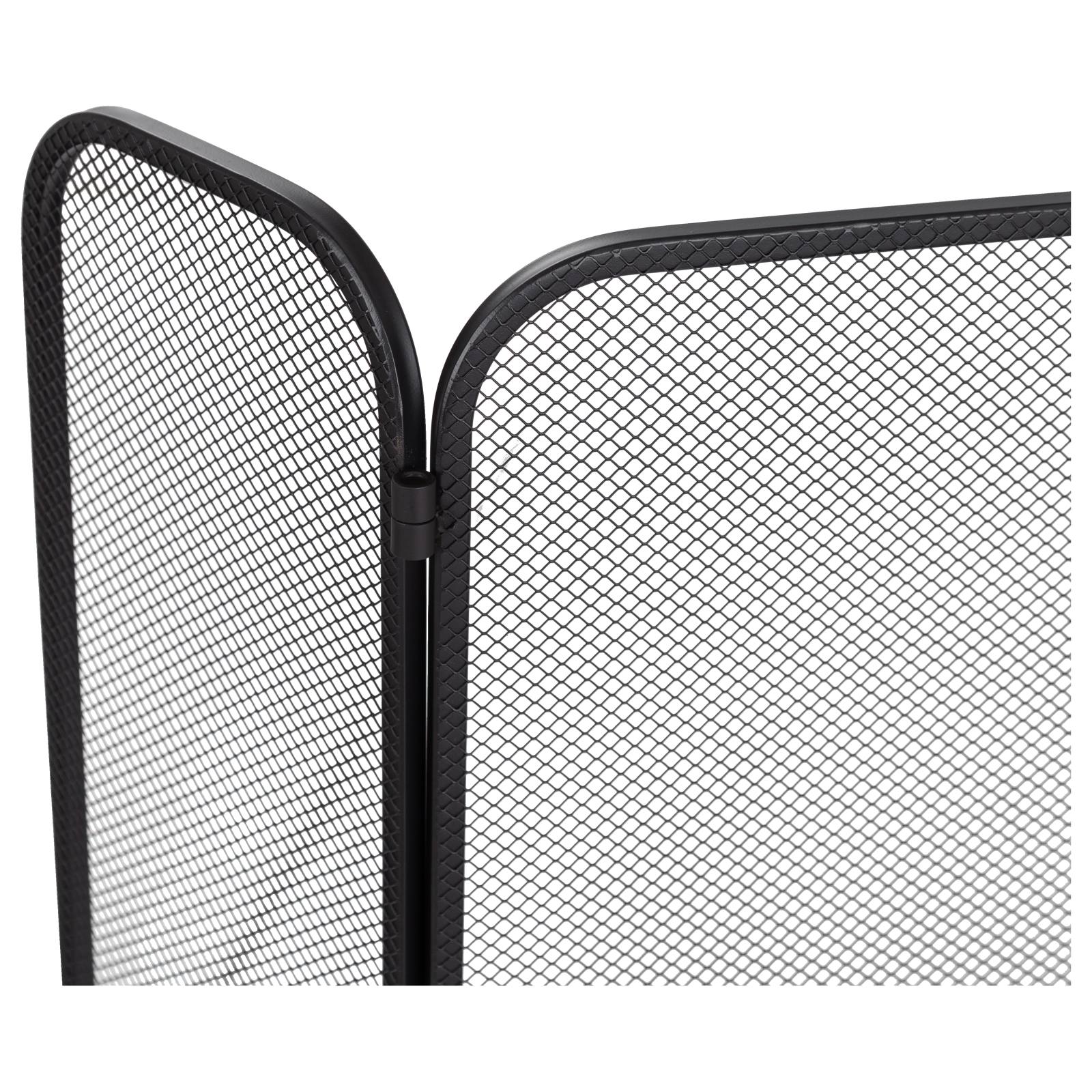Riley 3-Fold Small 105x60cm Firescreen, Black