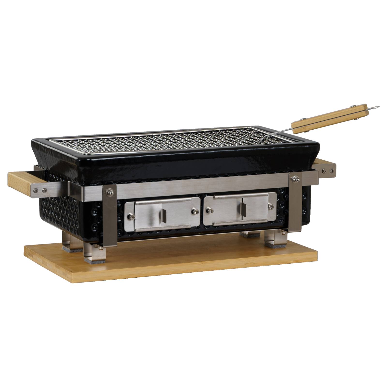 Hibachi Yoto Rectangular Ceramic Grill, Black