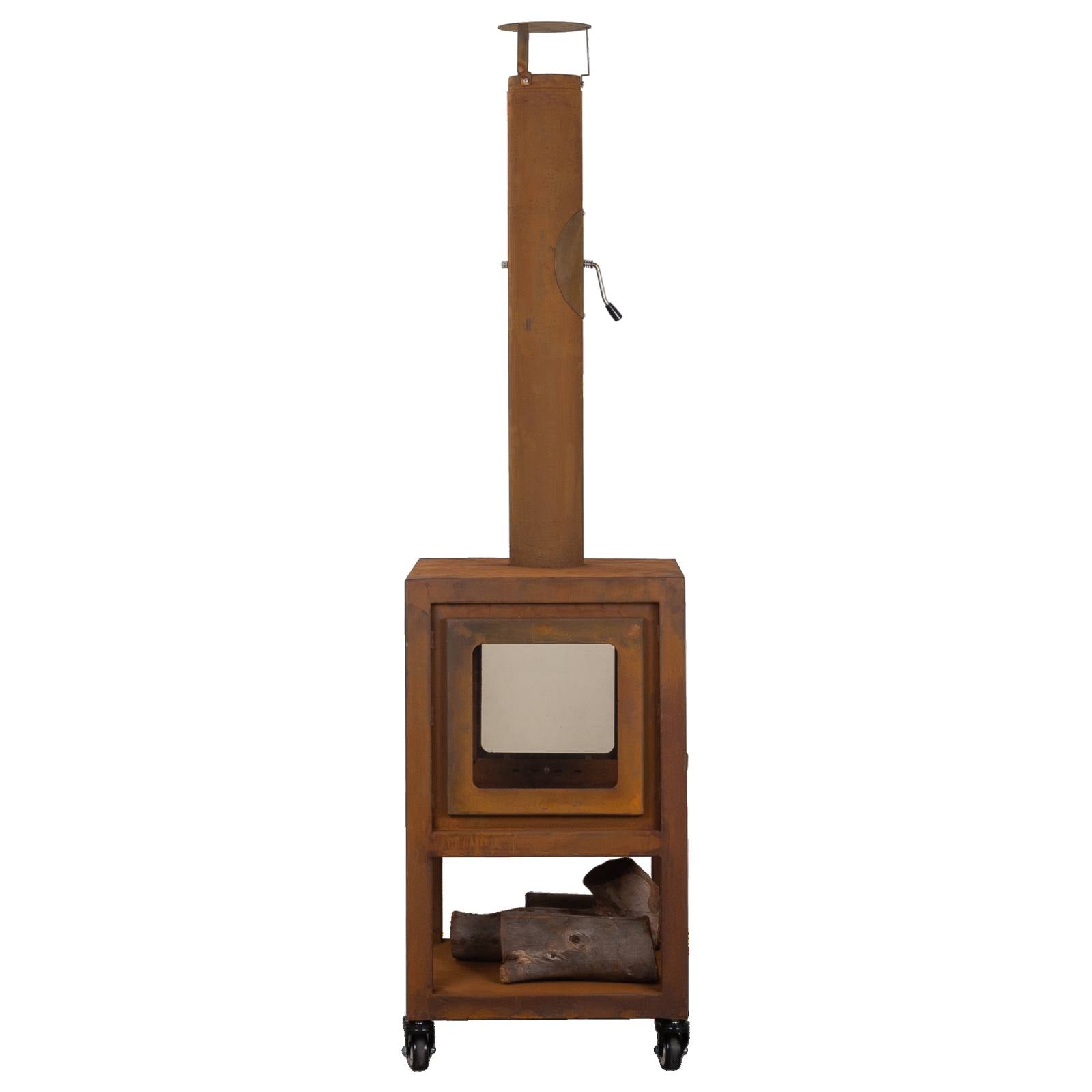 Lazaro 54x85cm Corten Steel Wood Burner, Rust