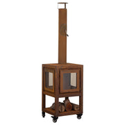 Lazaro 54x85cm Corten Steel Wood Burner, Rust