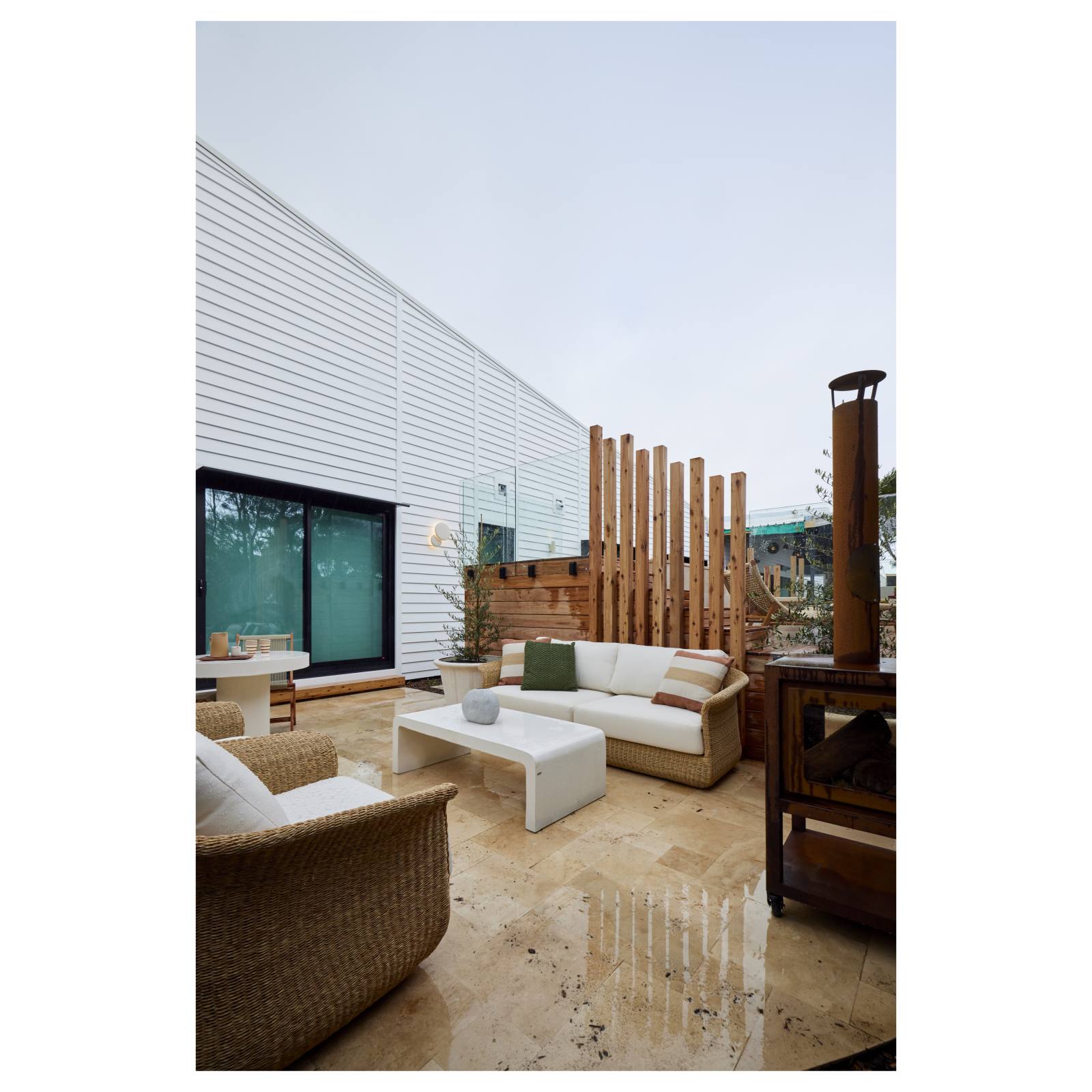 Lazaro 54x85cm Corten Steel Wood Burner, Rust