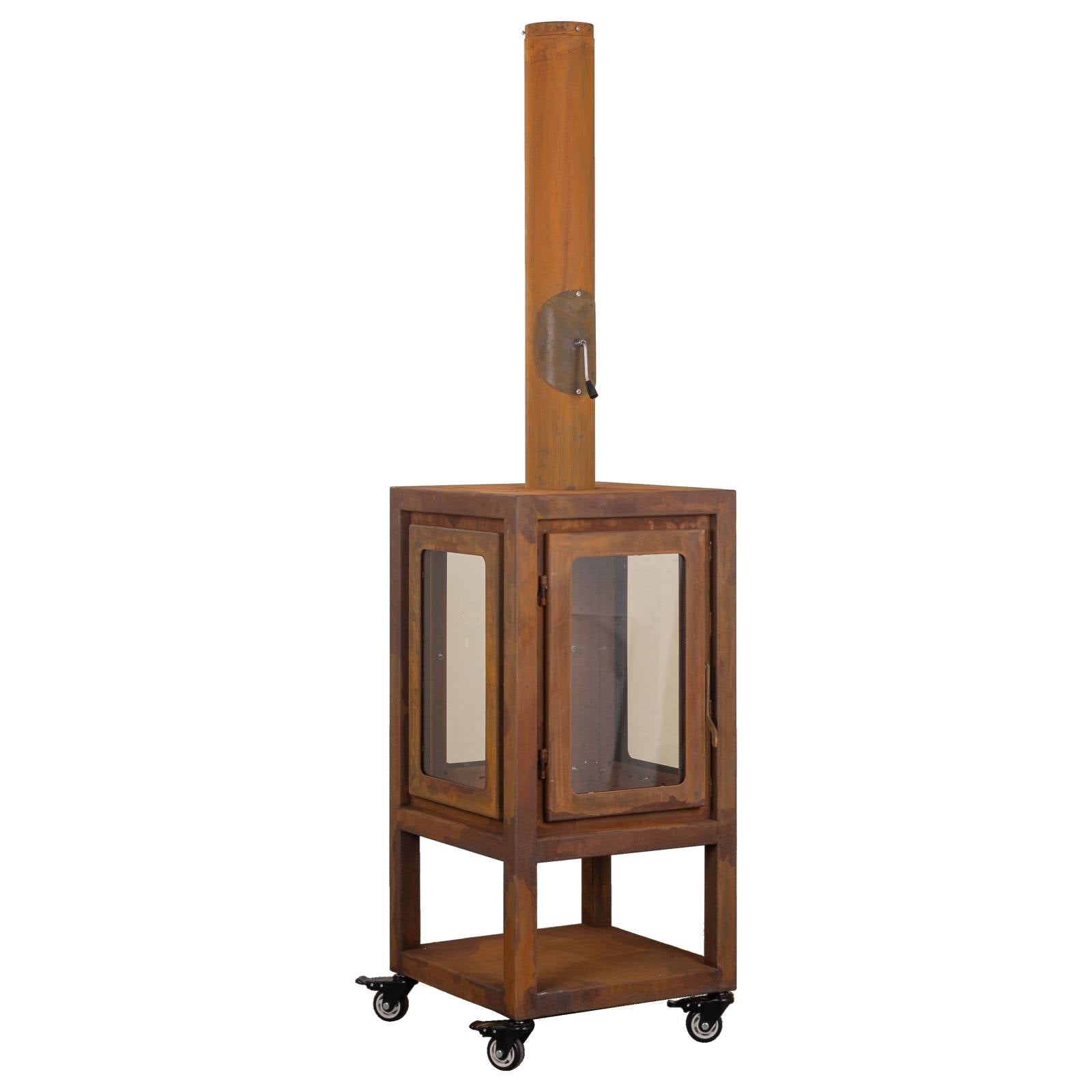 Lazaro 54x105cm Corten Steel Wood Burner, Rust
