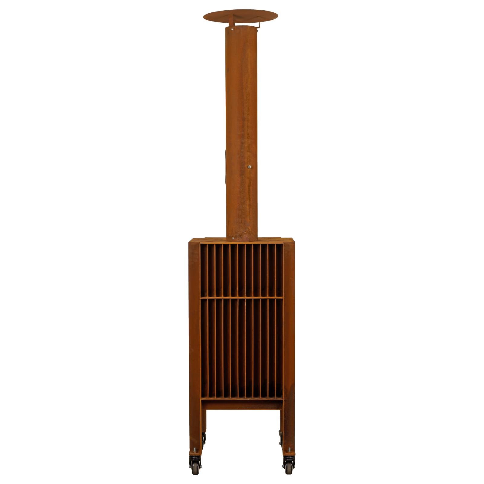 Ferro 50x100cm Corten Steel Wood Burner Pizza Oven, Rusty