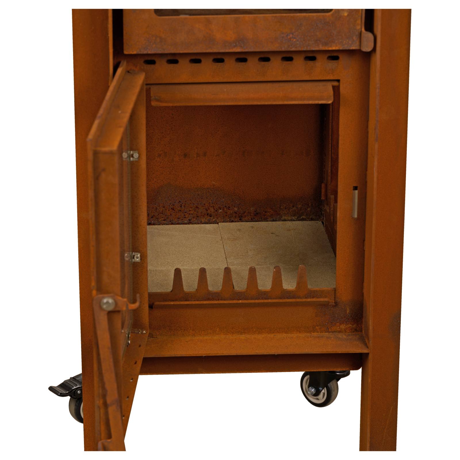 Ferro 50x100cm Corten Steel Wood Burner Pizza Oven, Rusty