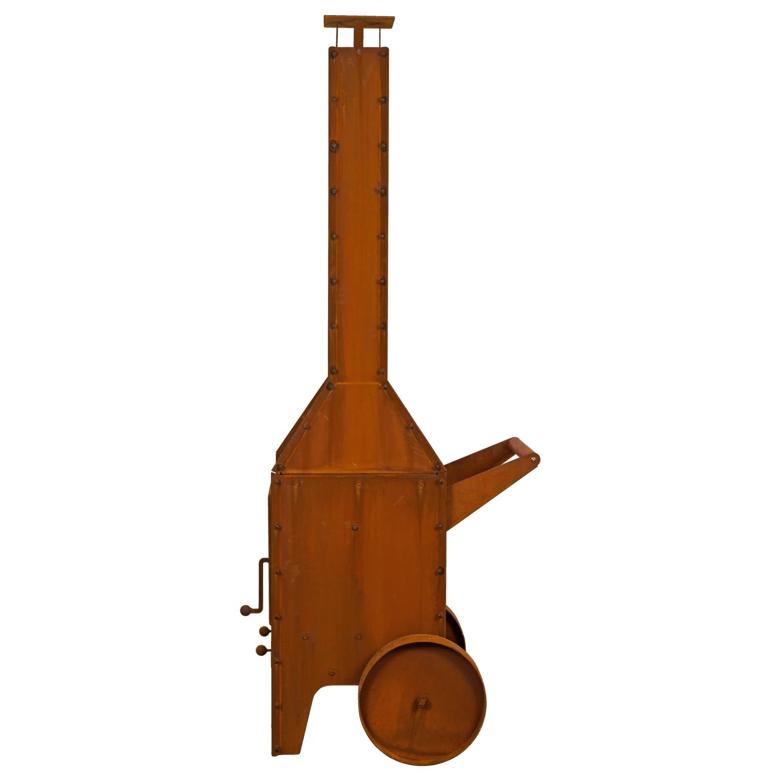 Rubic 49x68.6x200cm Corten Steel Wood Burner, Rusty