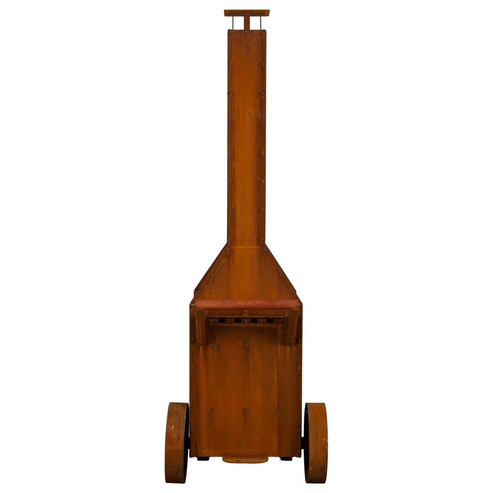 Rubic 49x68.6x200cm Corten Steel Wood Burner, Rusty