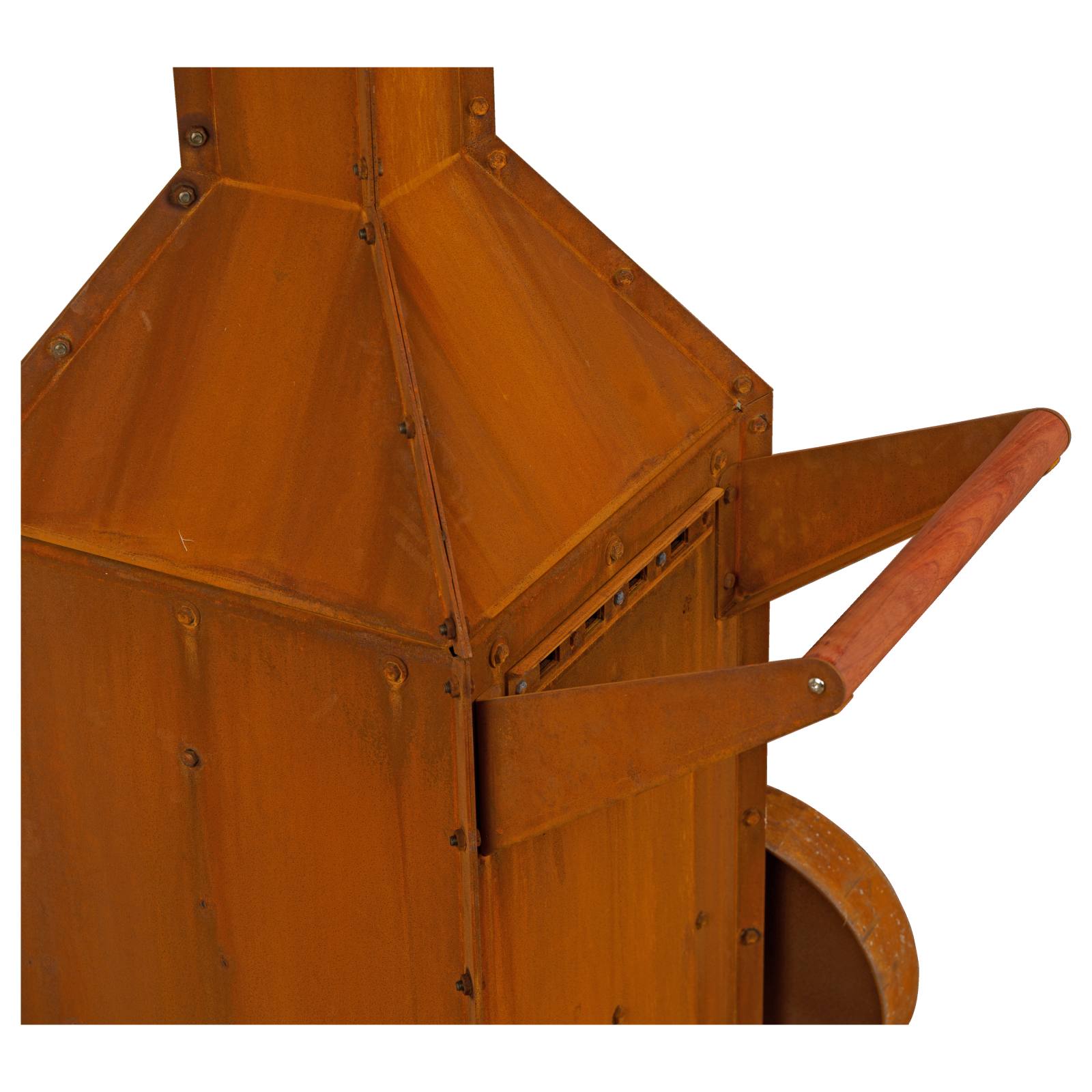 Rubic 49x68.6x200cm Corten Steel Wood Burner, Rusty