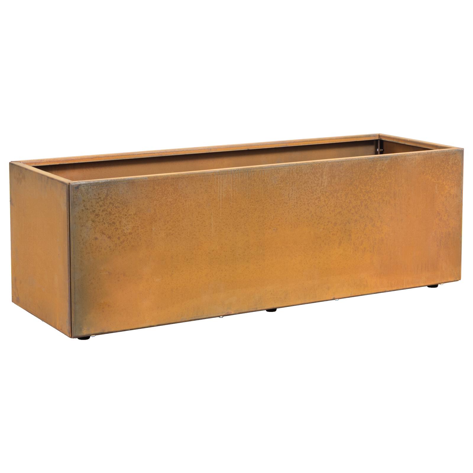 Denver 100x40x40cm Corten Steel Rectangular Planter, Rust