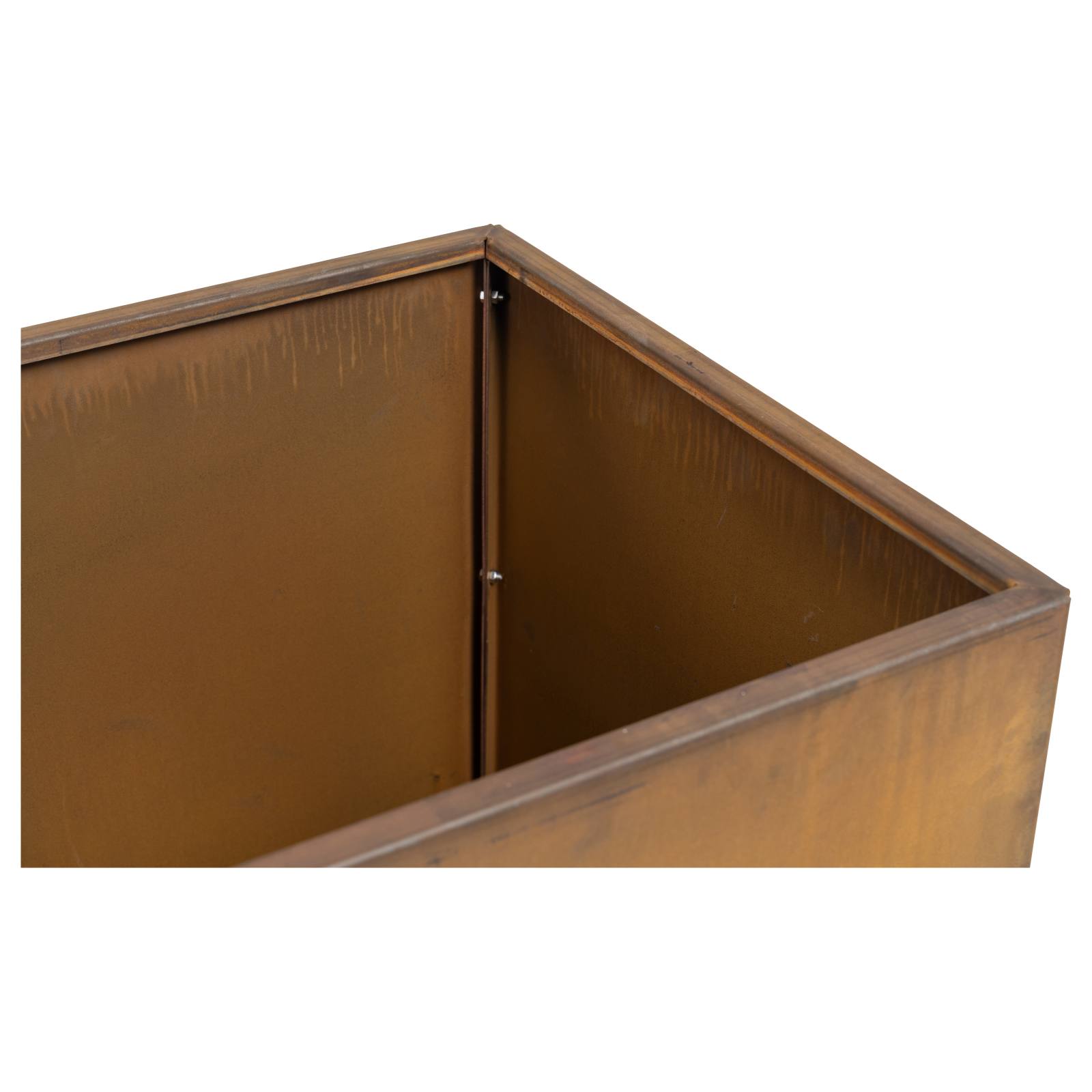 Fulton 60x60cm Corten Steel Square Planter, Rust