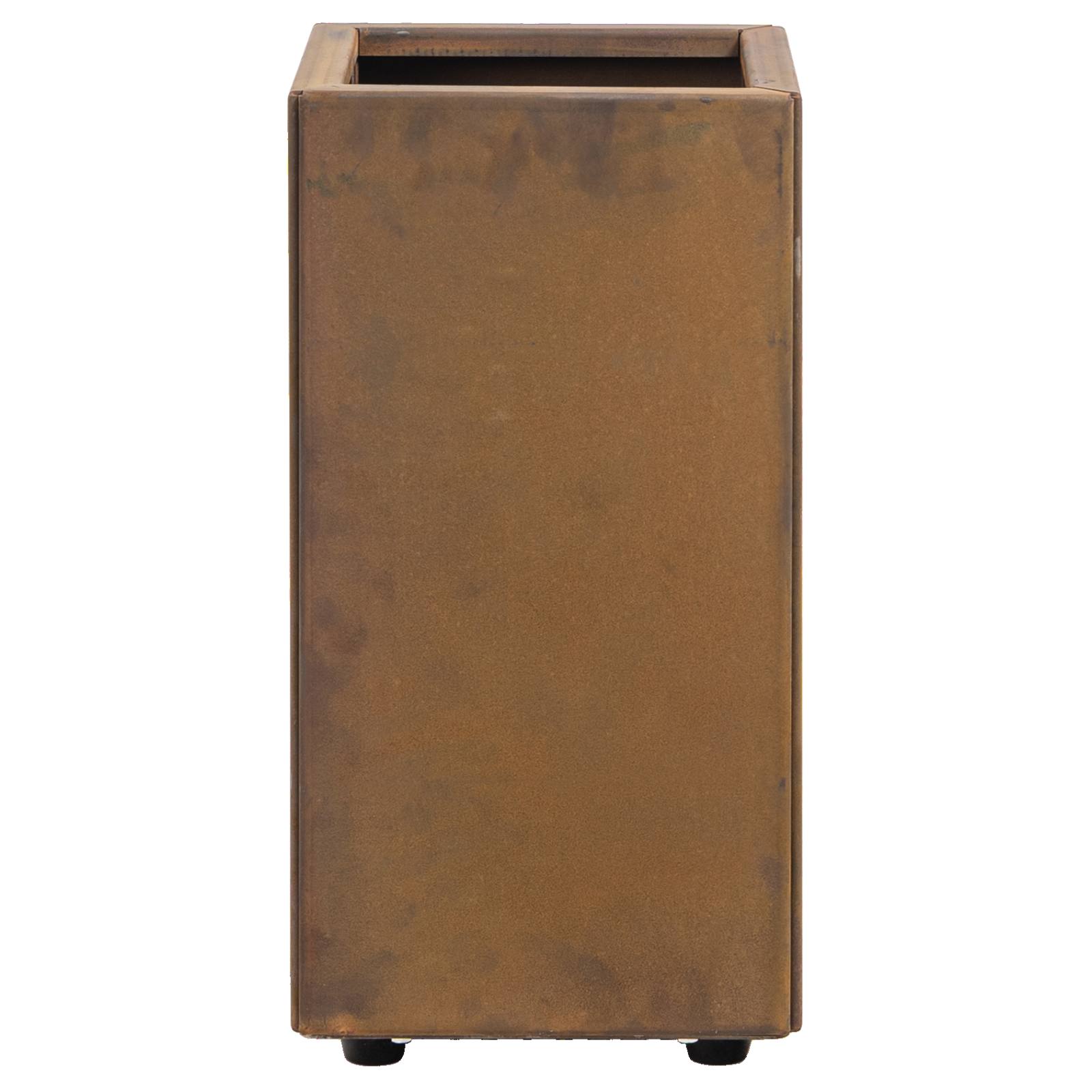Sanford 25x50cm Corten Steel Tall Square Planter, Rust