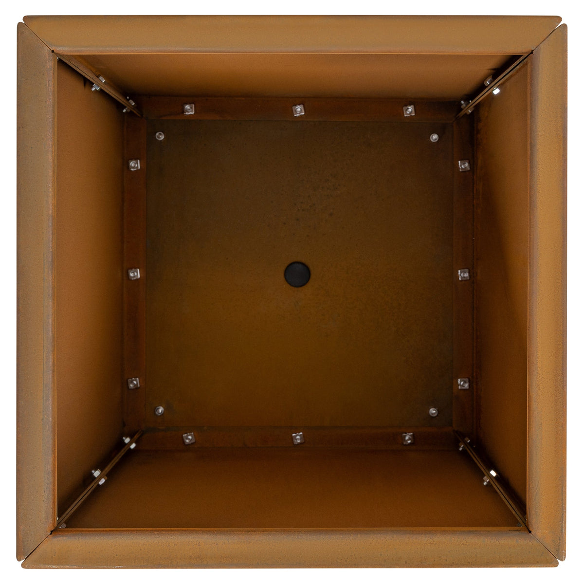 Saltan 40cm Corten Steel Cube Planter, Rust