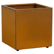 Saltan 50cm Corten Steel Cube Planter, Rust