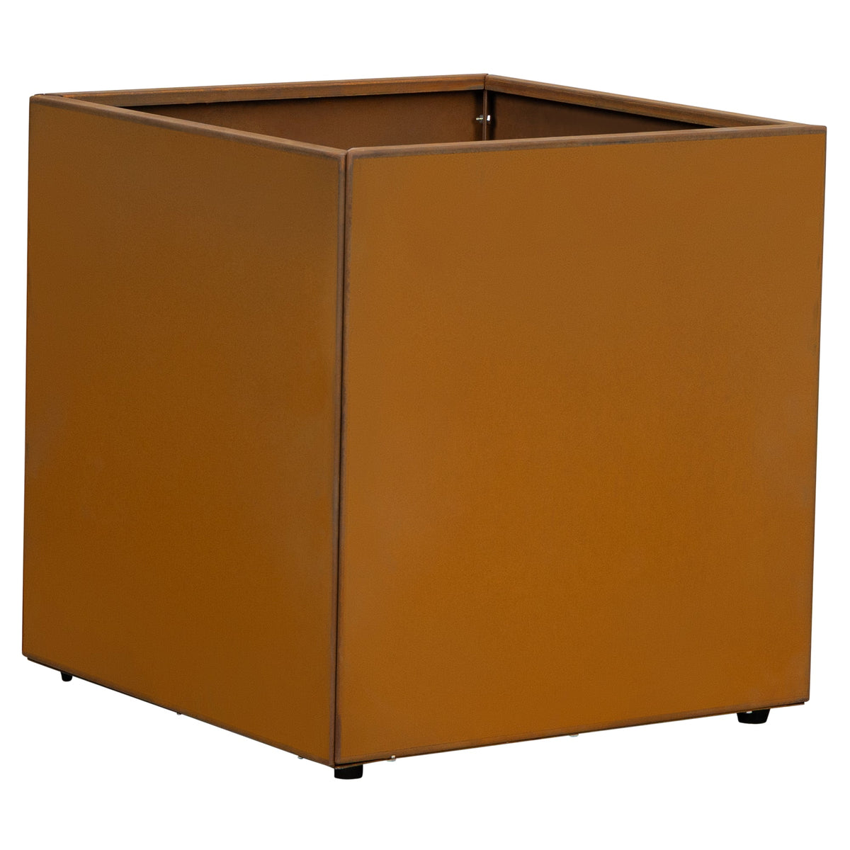 Saltan 60cm Corten Steel Cube Planter, Rust