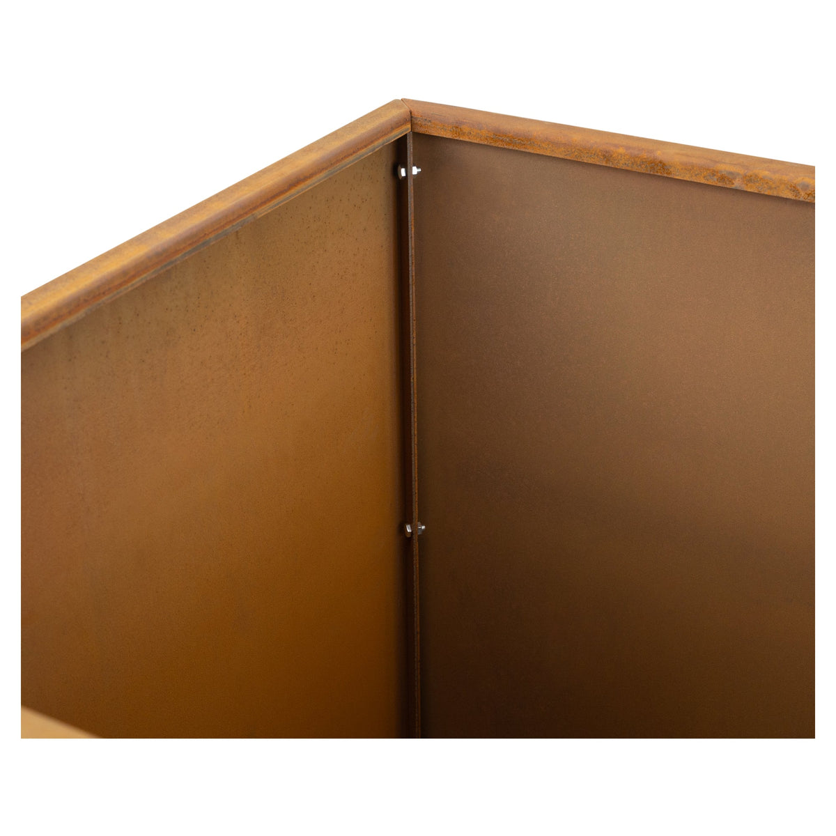 Saltan 70cm Corten Steel Cube Planter, Rust
