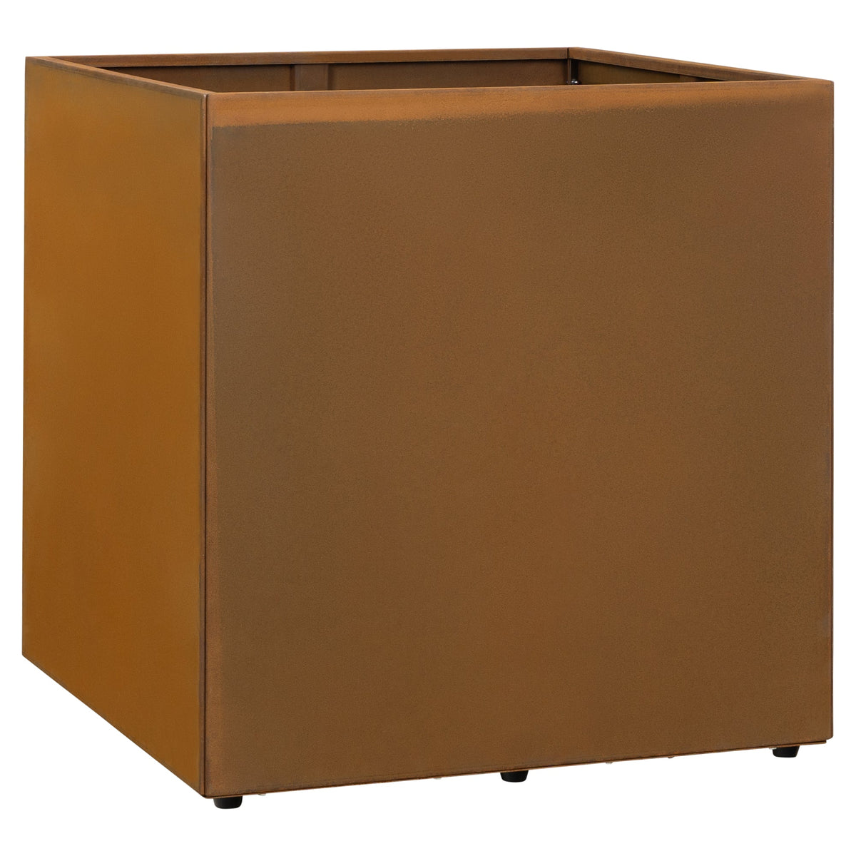 Saltan 80cm Corten Steel Cube Planter, Rust