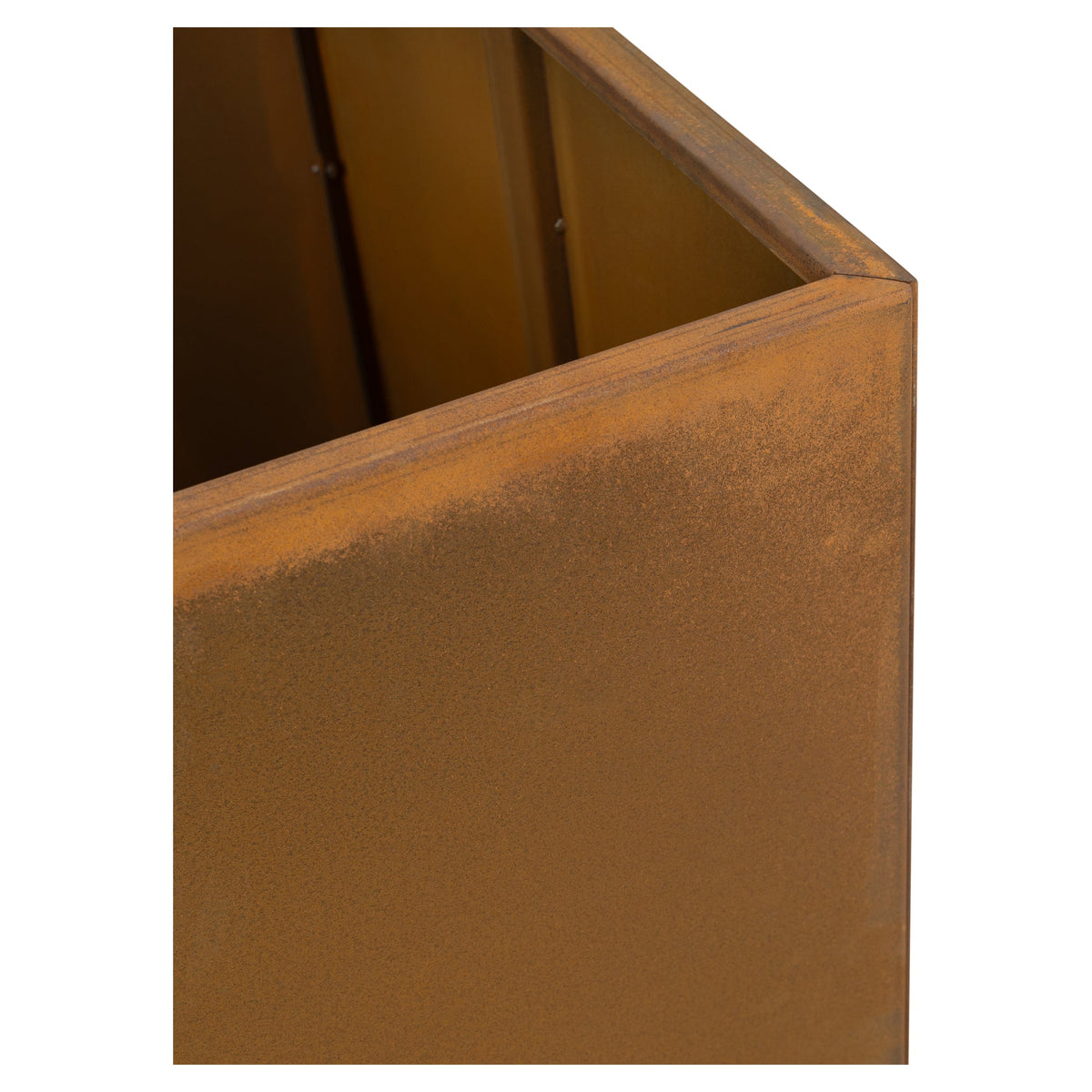 Saltan 80cm Corten Steel Cube Planter, Rust