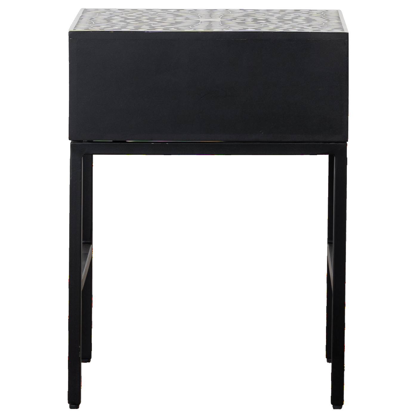 Idris 45x45x50cm Bone Inlay Bedside Table