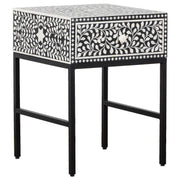 Idris 45x45x50cm Bone Inlay Bedside Table