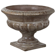 Vada Urn And Pedestal 80cm Ironstone Antique White