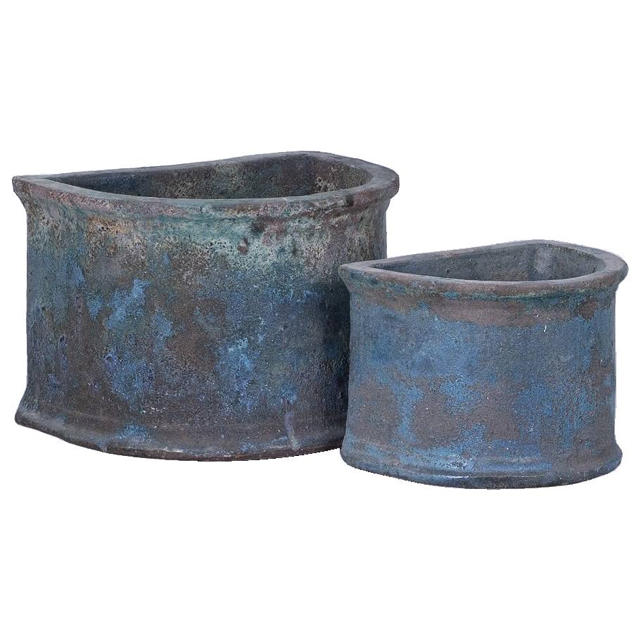 Lagoni Pot 37cm Ironstone Moss Green