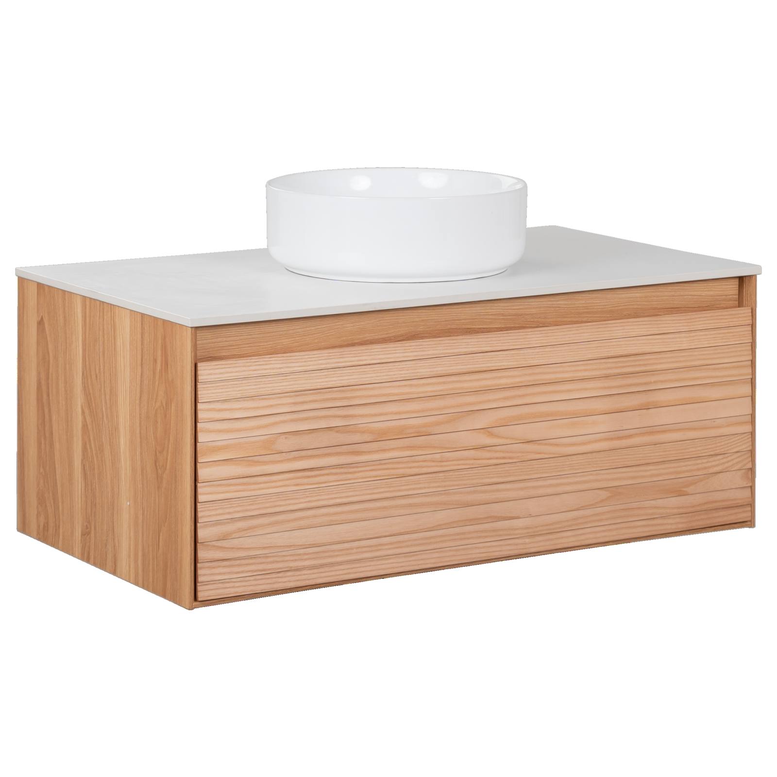 Donna 90 Single Wall Hung Vanity, Light Ash