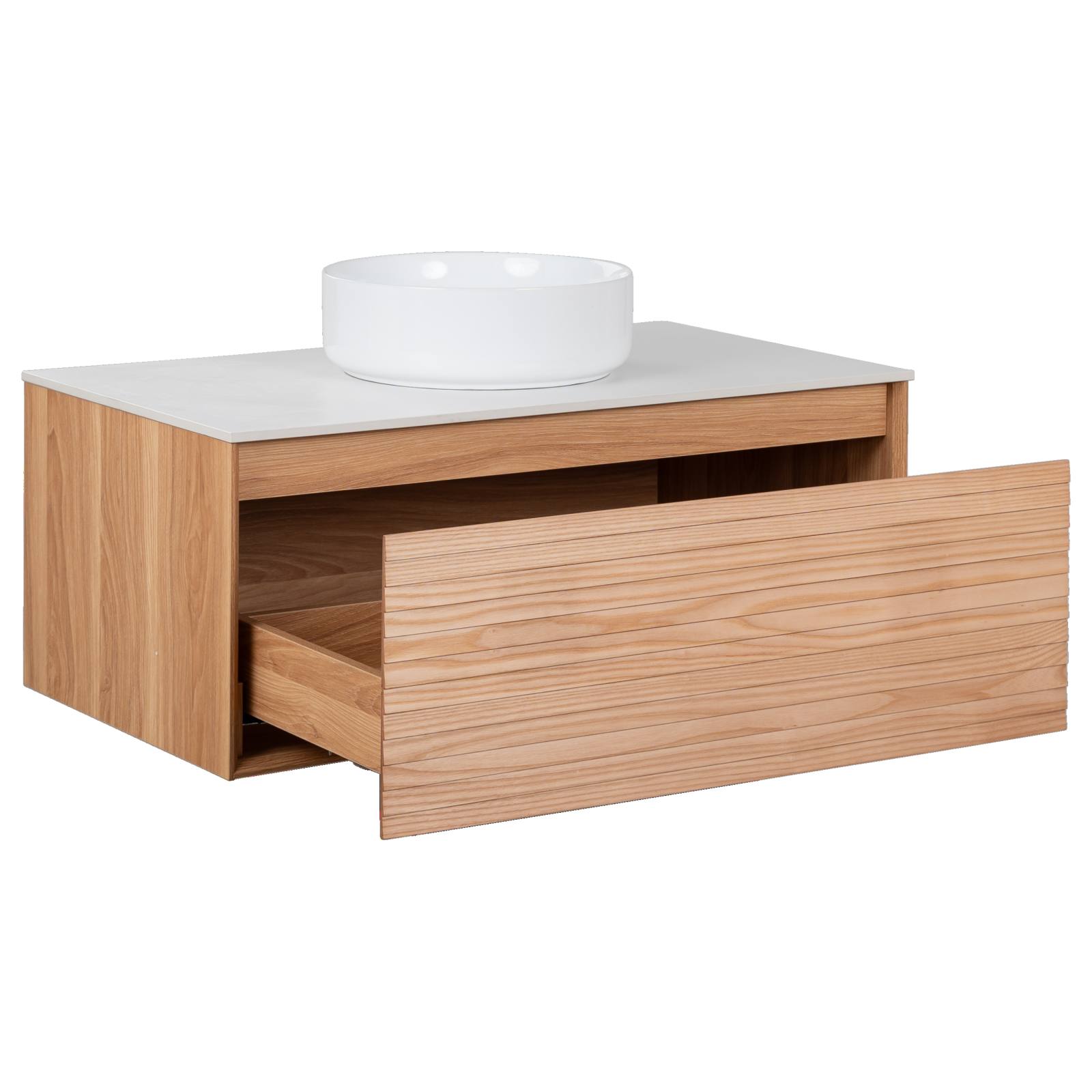 Donna 90 Single Wall Hung Vanity, Light Ash