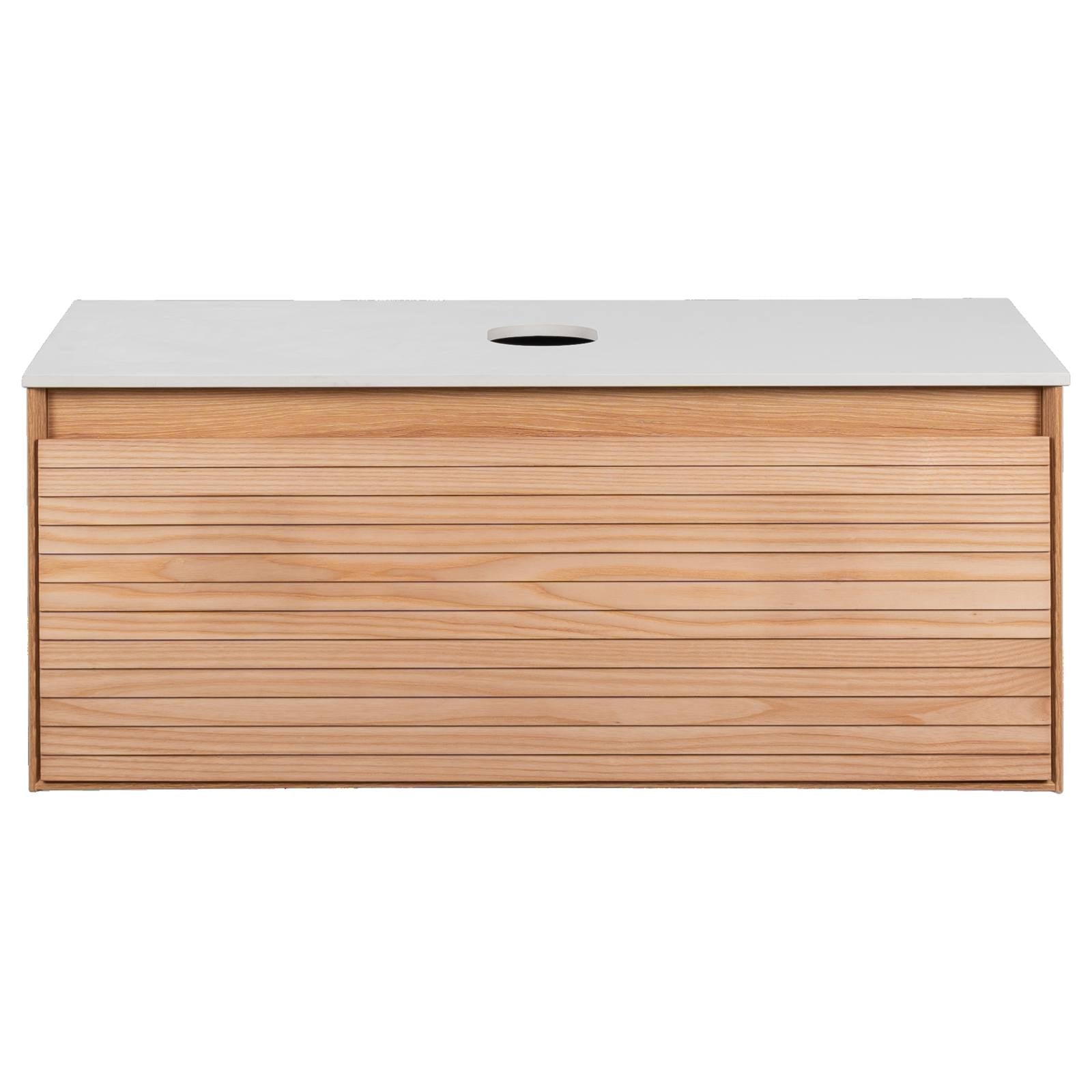 Donna 90 Single Wall Hung Vanity, Light Ash