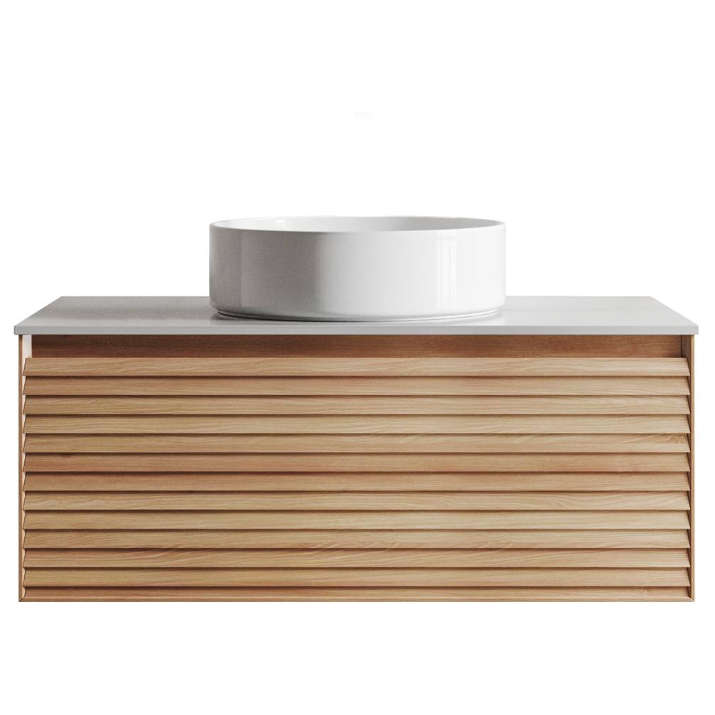 Donna 90 Single Wall Hung Vanity, Light Ash