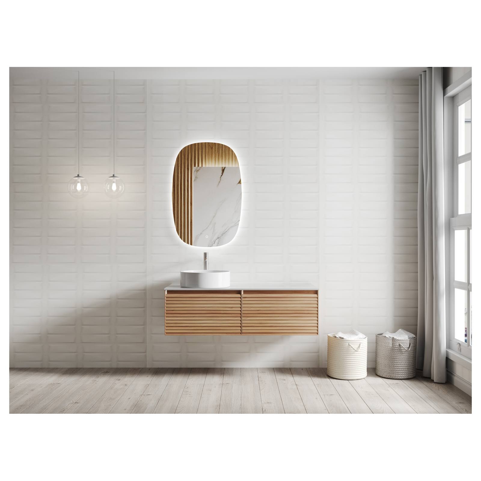 Donna 120 Single Wall Hung Vanity, Light Ash