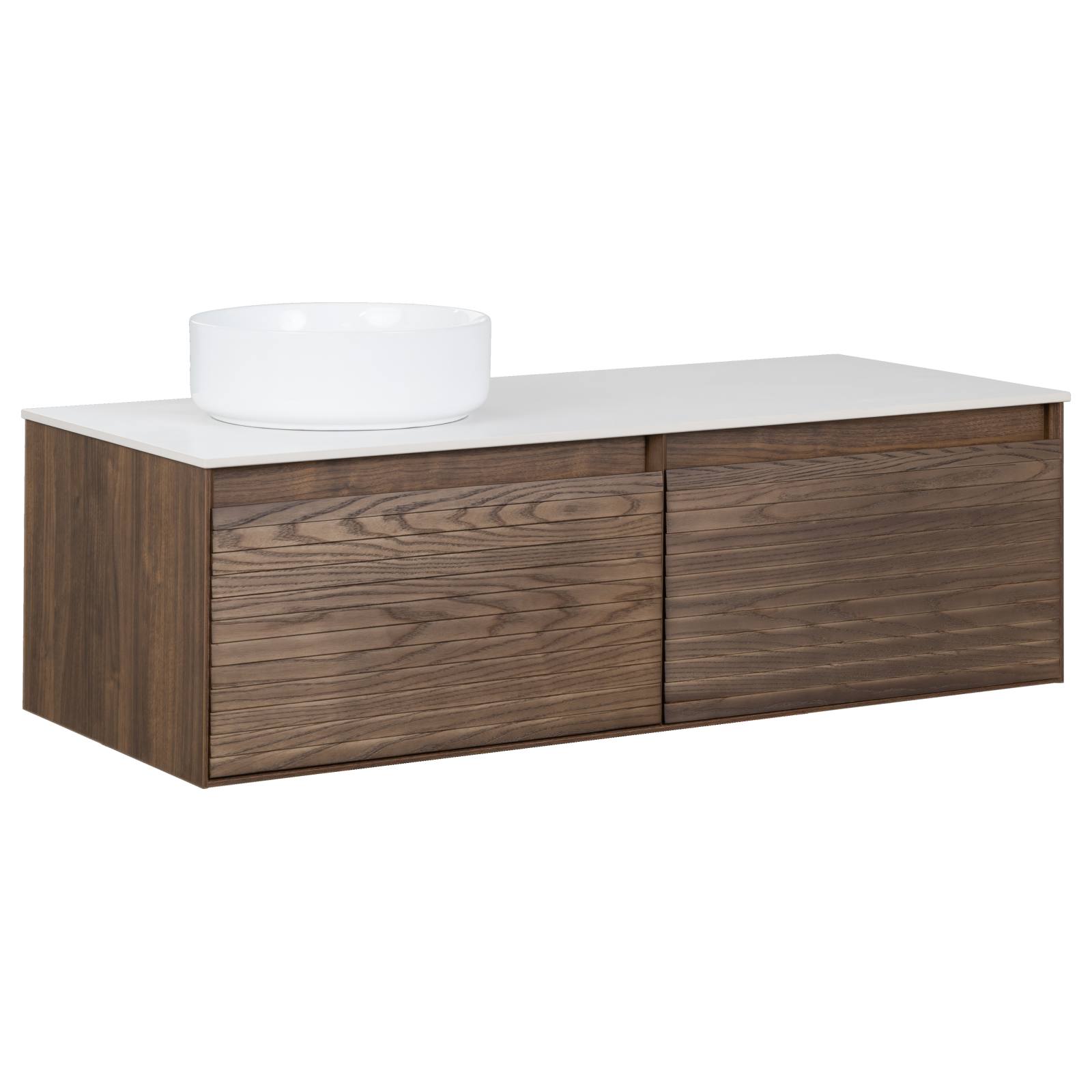 Donna 120 Single Wall Hung Vanity, Dark Walnut