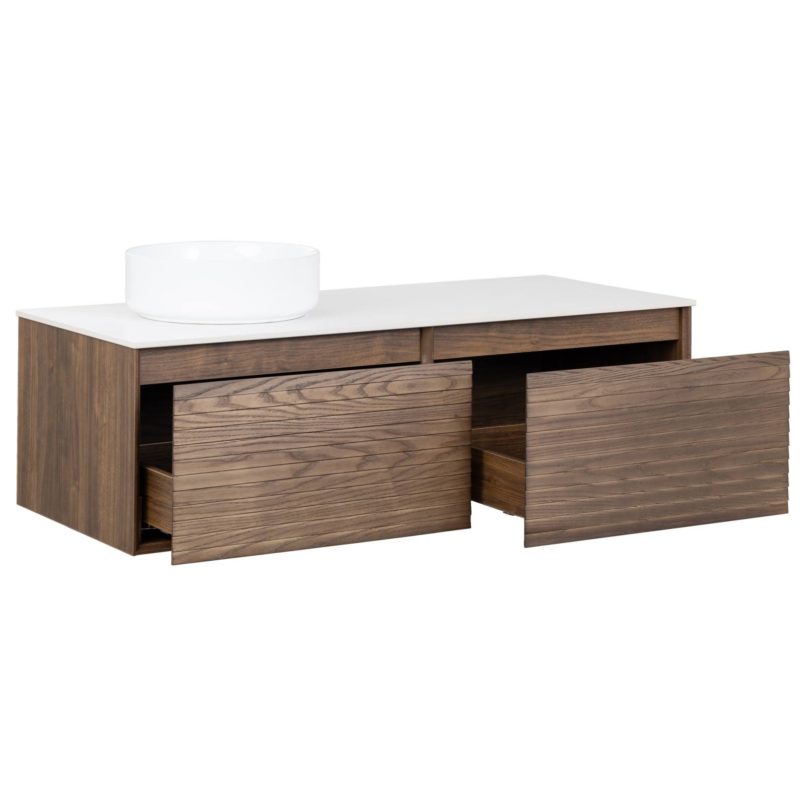 Donna 120 Single Wall Hung Vanity, Dark Walnut