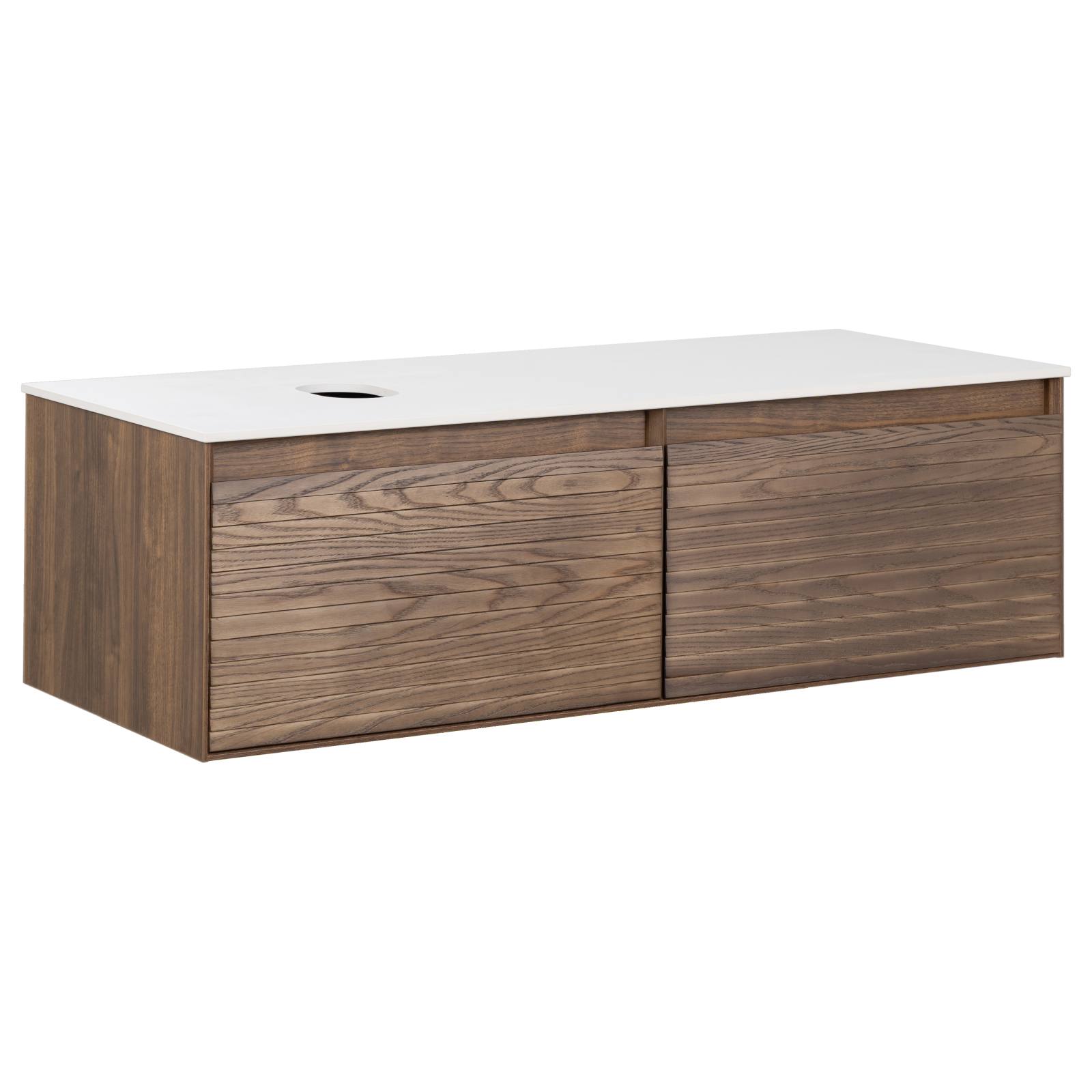 Donna 120 Single Wall Hung Vanity, Dark Walnut