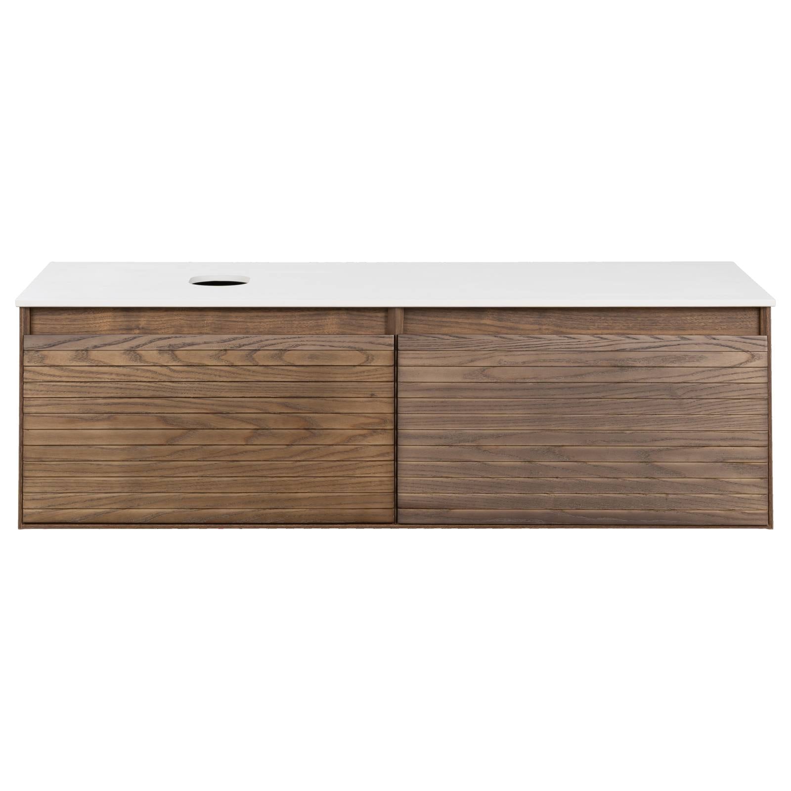 Donna 120 Single Wall Hung Vanity, Dark Walnut