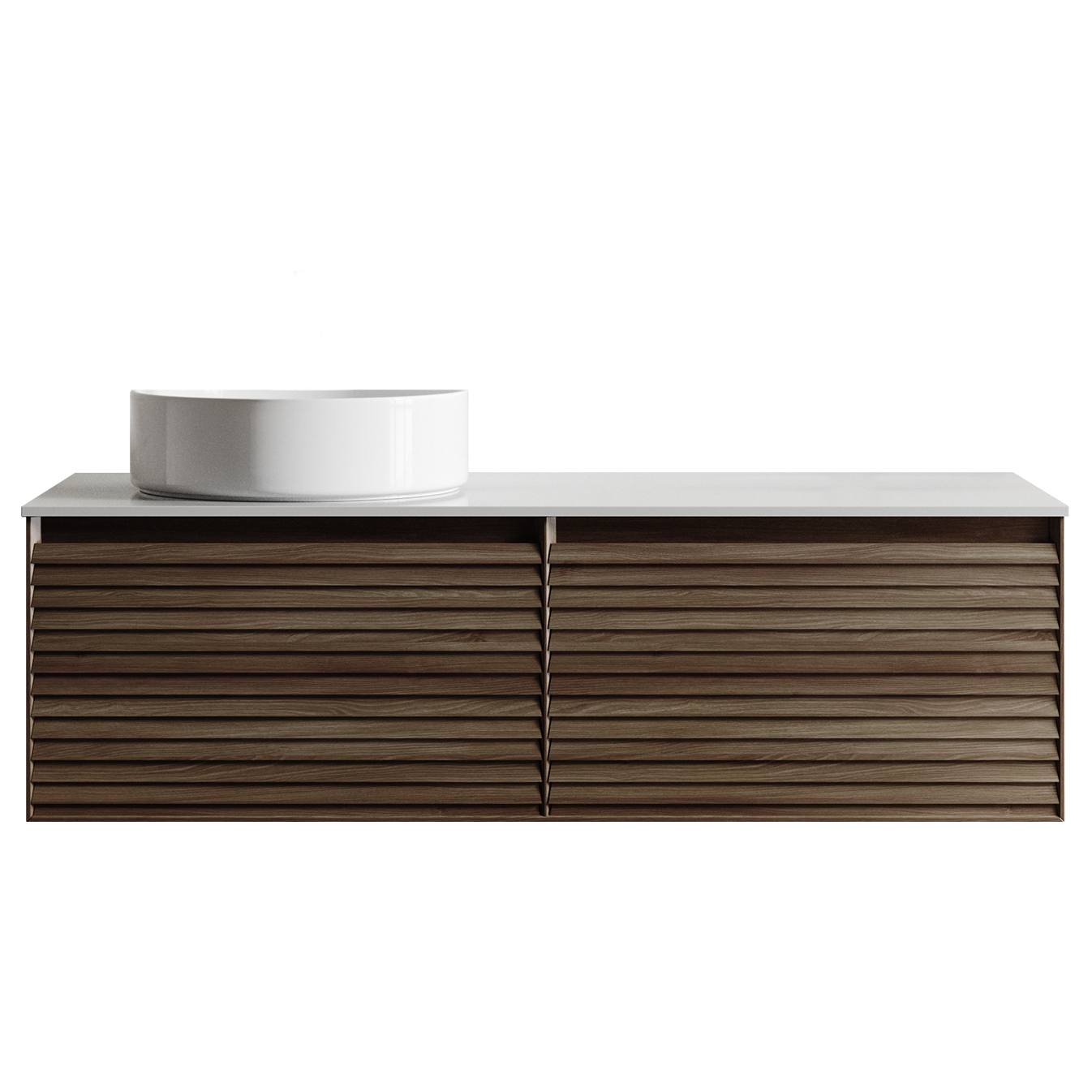 Donna 120 Single Wall Hung Vanity, Dark Walnut