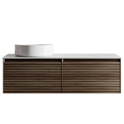 Donna 120 Single Wall Hung Vanity, Dark Walnut