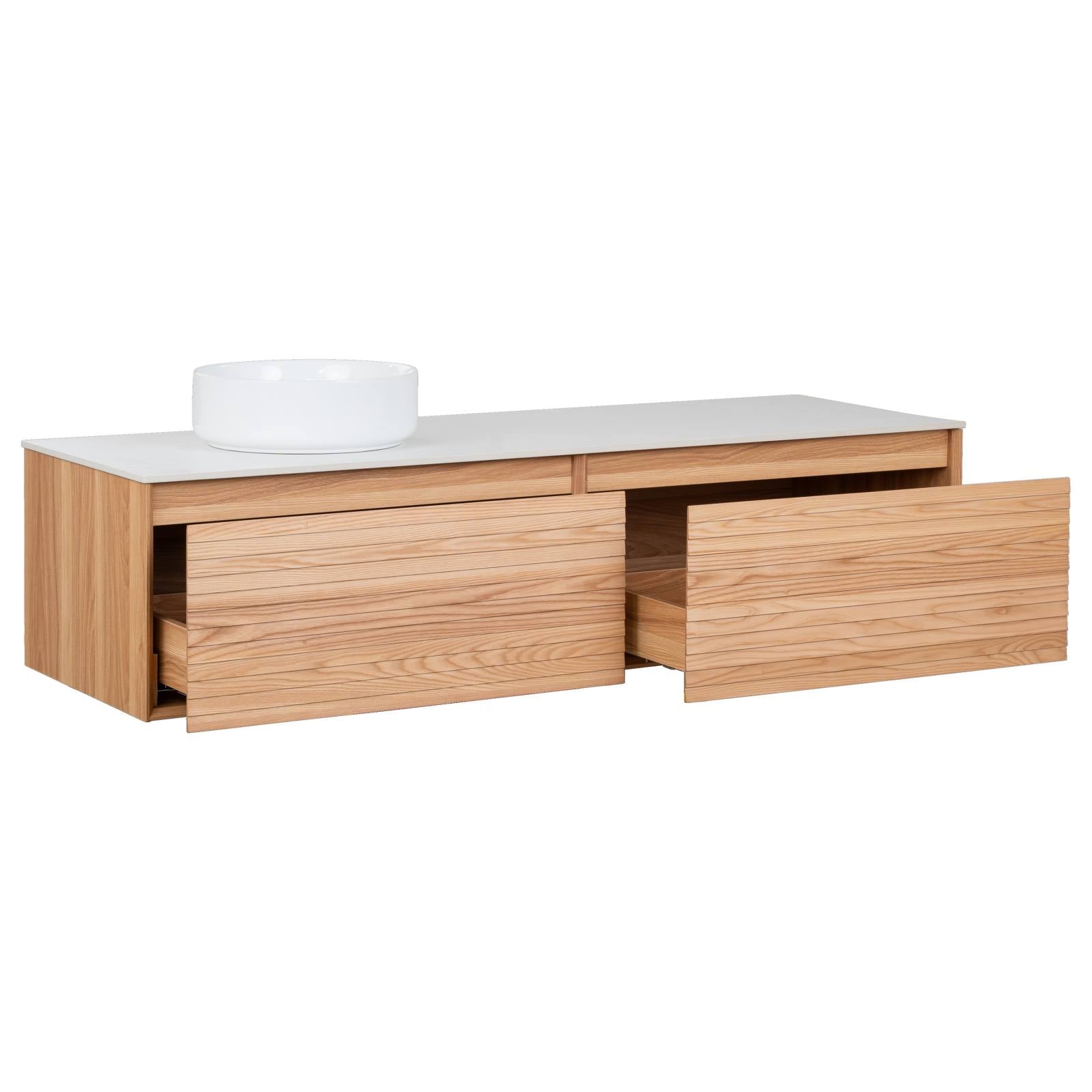 Donna 150 Single Wall Hung Vanity, Light Ash