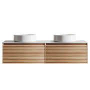 Donna 150 Double Wall Hung Vanity, Light Ash