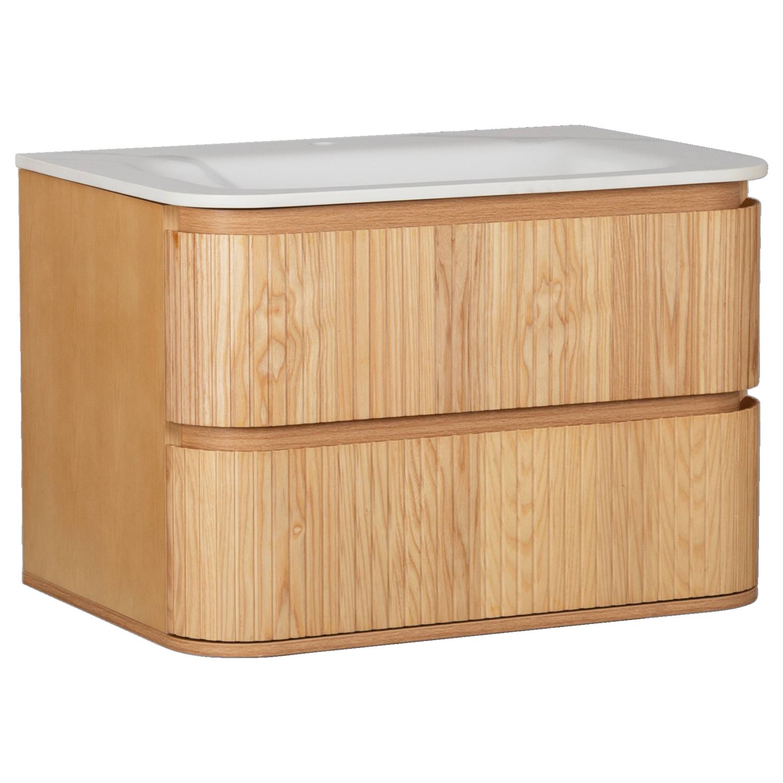 Calso 75cm Wall Hung Single Vanity, Light Tan